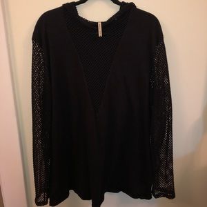 LF Emma & Sam long sleeve black fish net sleeves